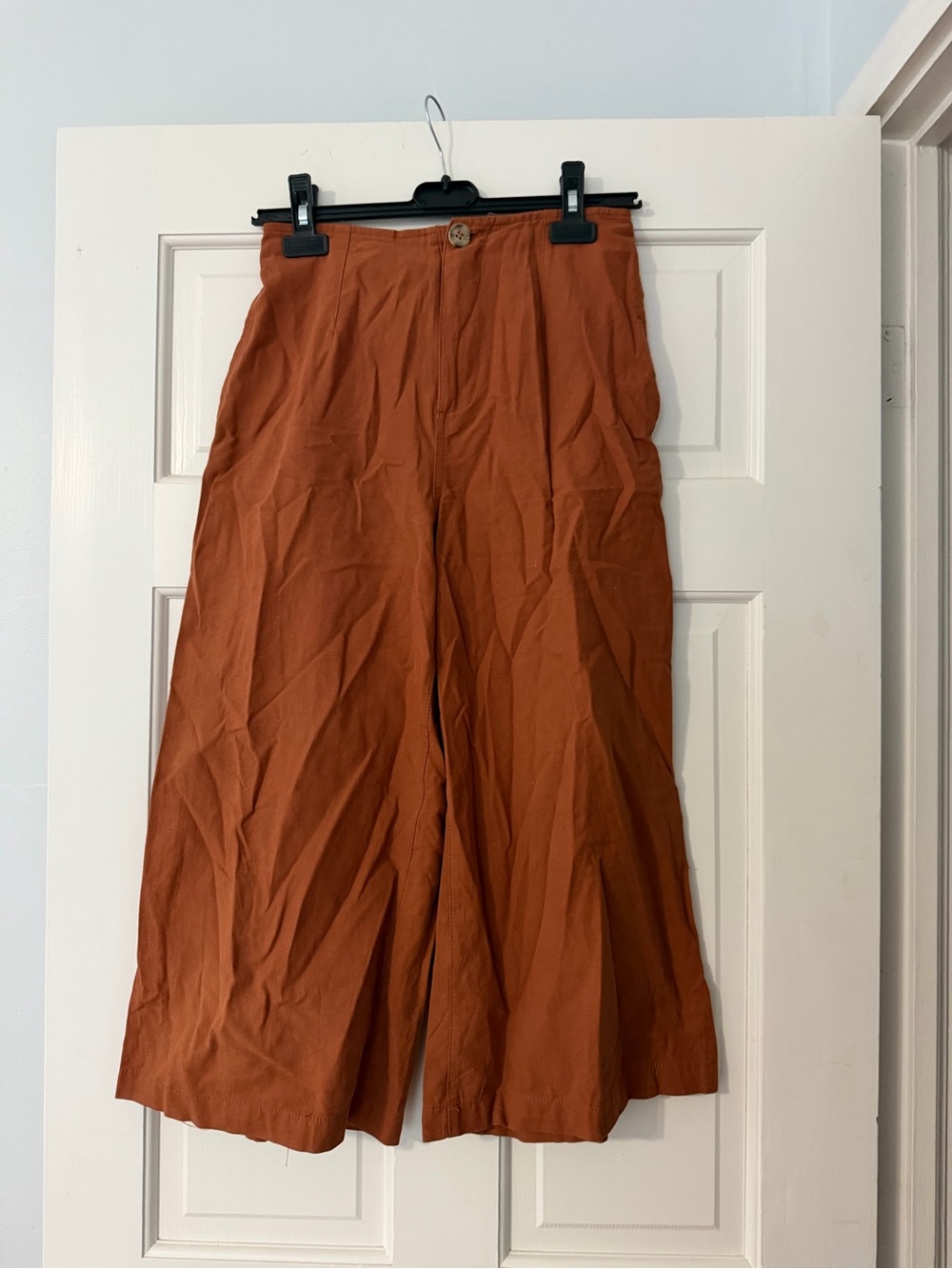 Good Luck Gem Wide-Leg Chinos in Rust Orange